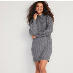 Old Navy Long-Sleeve Relaxed Mock-Neck Mini Sweater Shift Dress